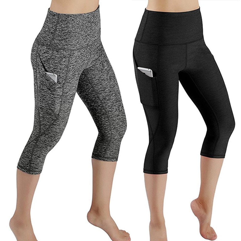 Recycled Squat-Proof 3/4 Calf Length No Front Seam Compression Sports Tights  Workout Yoga Pants Capris Leggings - China Sportswear and Sports Wear price
